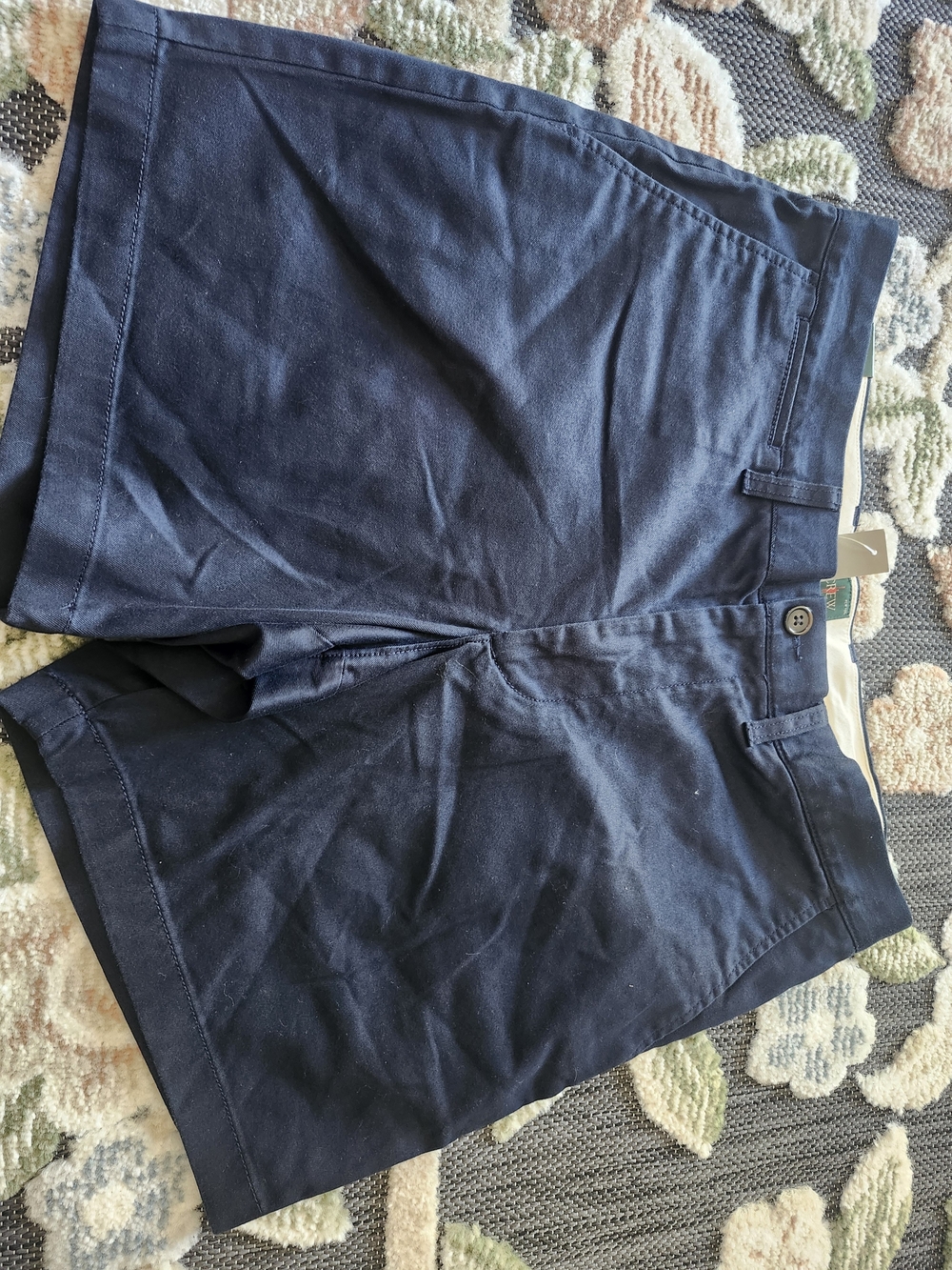 J. Crew Navy Flat-Front Cotton Shorts